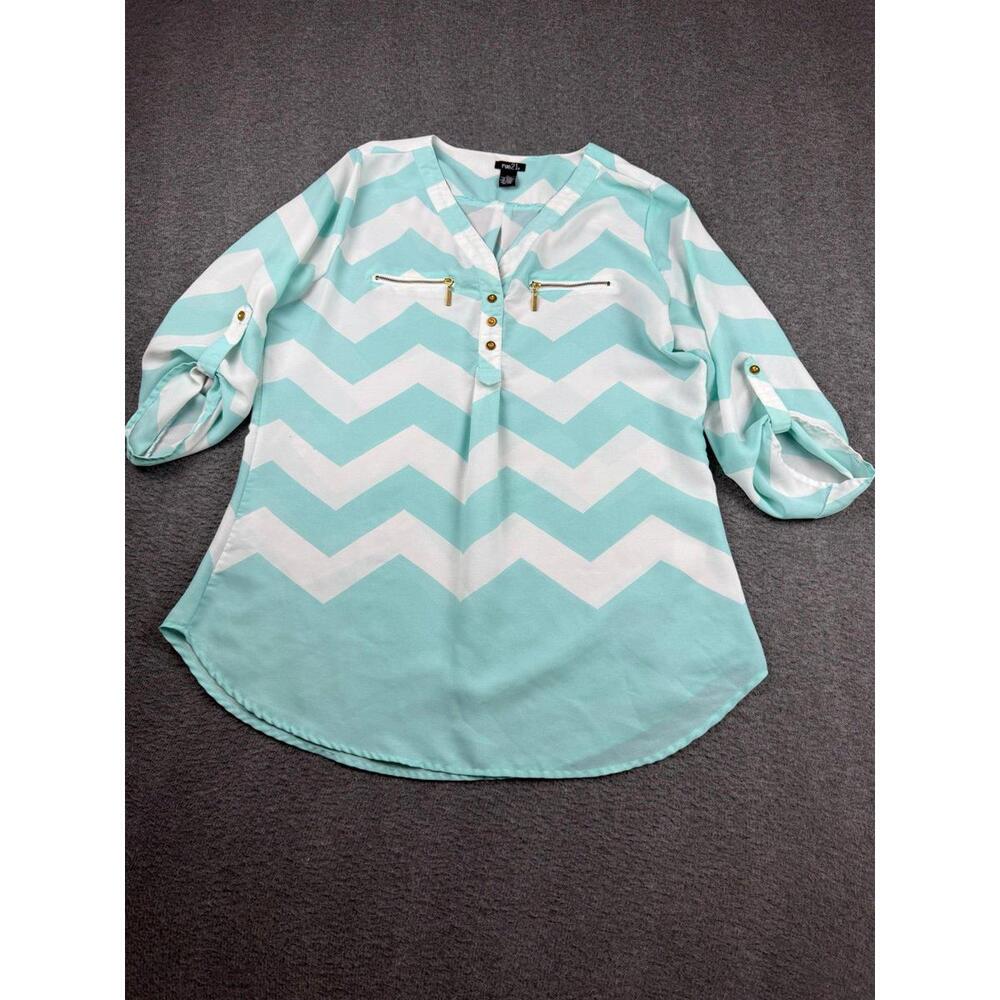 rue21 Women's Chevron Pattern Blouse with‎ 3/4 Sleeves Size XL